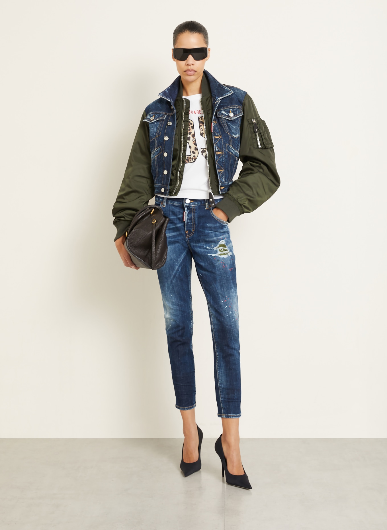 DSQUARED2 Destroyed Jeans TEDDY: 470 NAVY BLUE