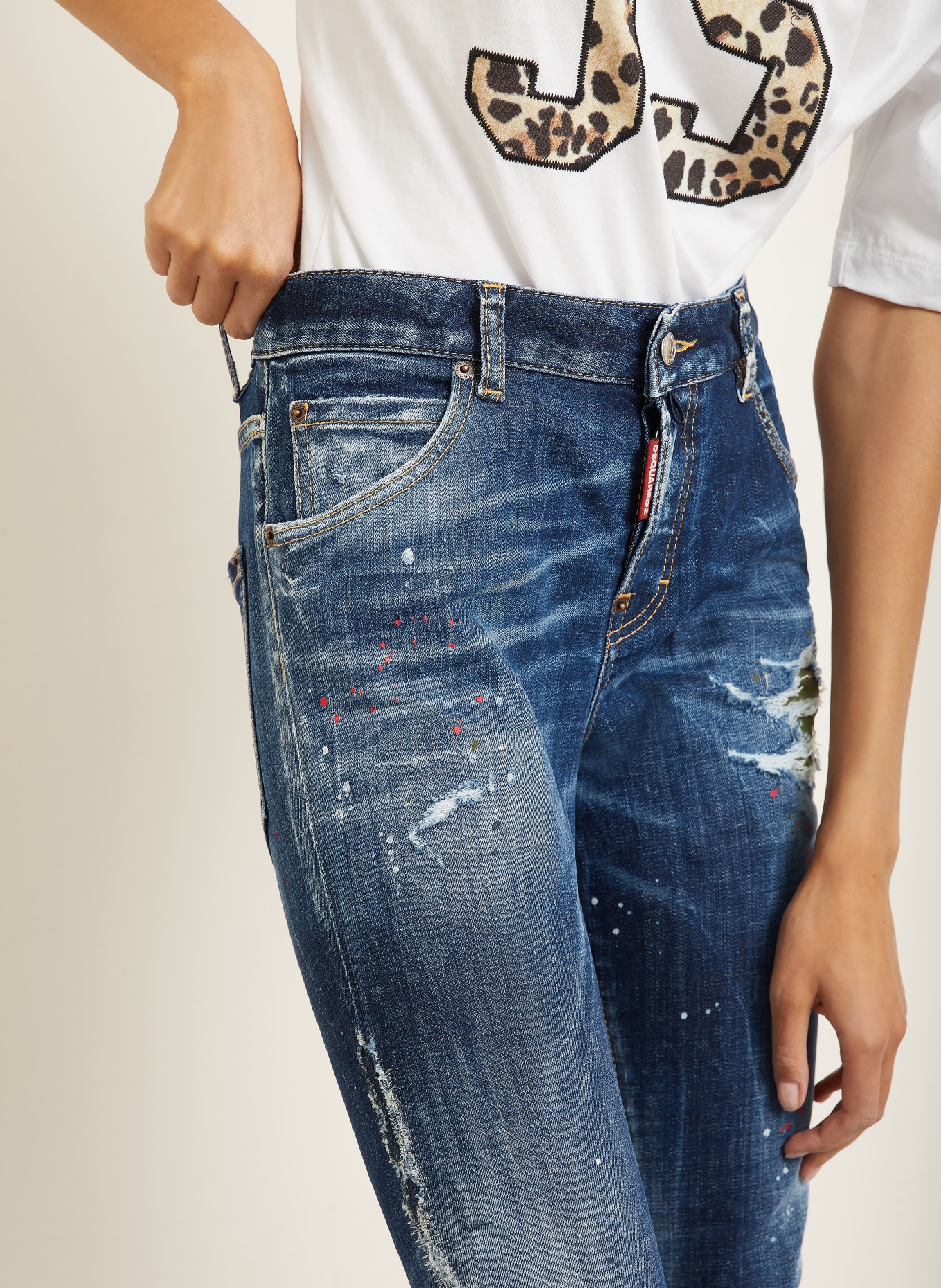 DSQUARED2 Destroyed Jeans TEDDY: 470 NAVY BLUE