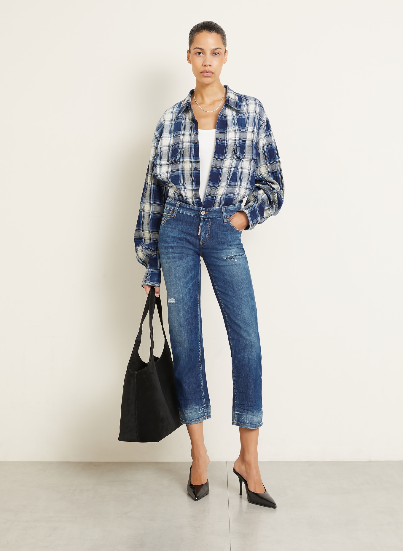 DSQUARED2 Cropped jeans JENNA: 470 NAVY BLUE