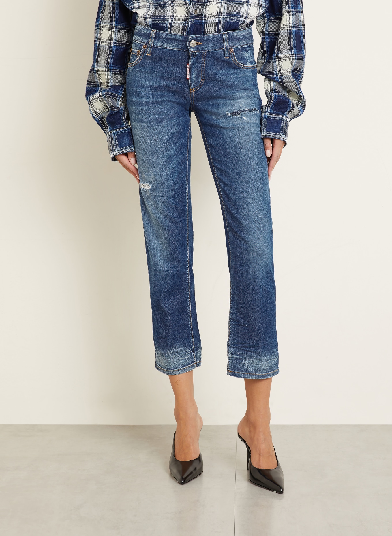 DSQUARED2 Cropped jeans JENNA: 470 NAVY BLUE