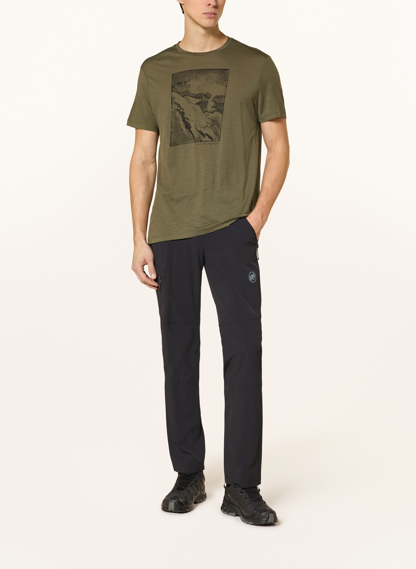 icebreaker T-Shirt mit Merinowolle: KHAKI