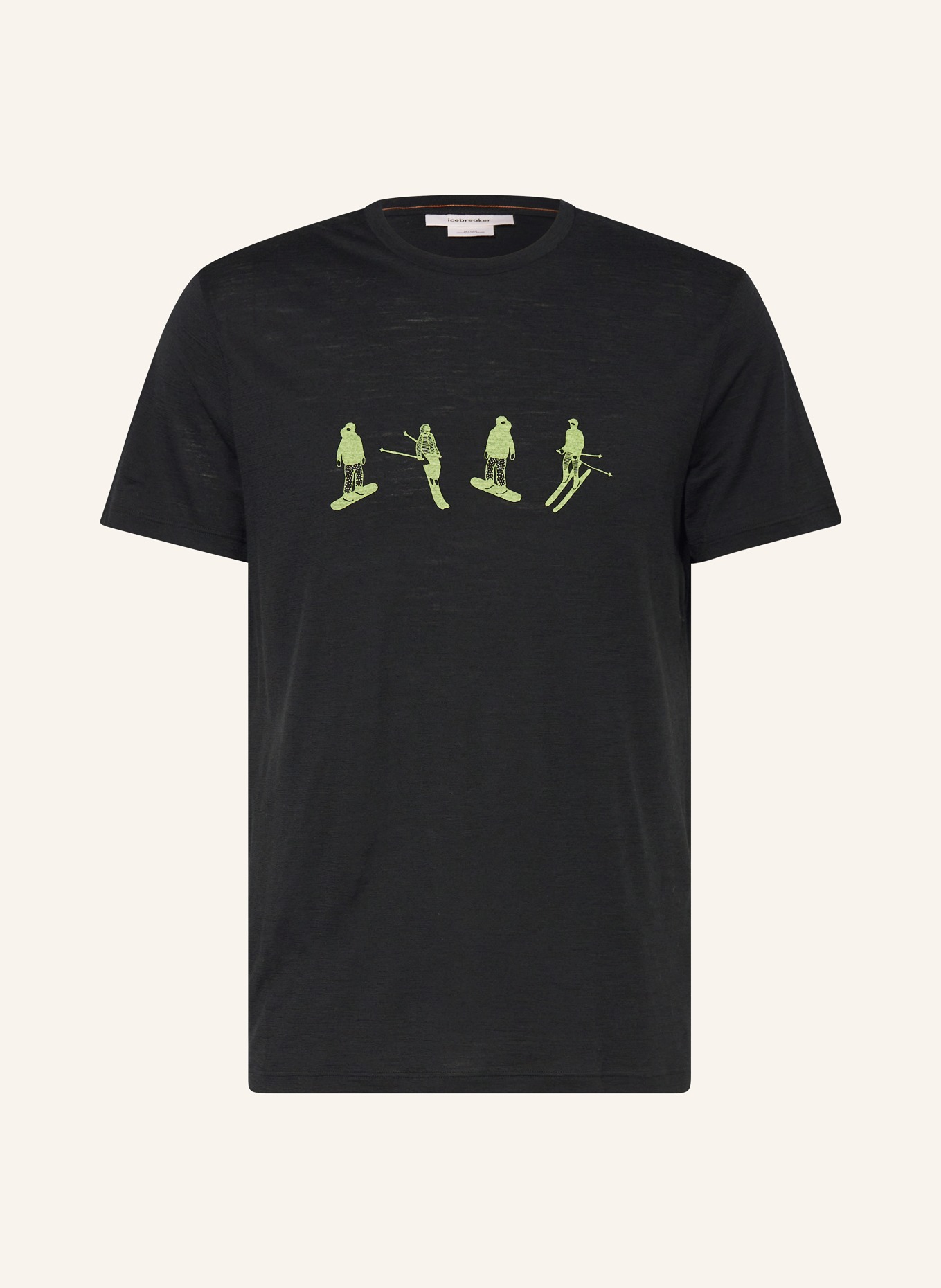 icebreaker T-Shirt MER150 TECH LITE  SNOW aus Merinowolle: SCHWARZ