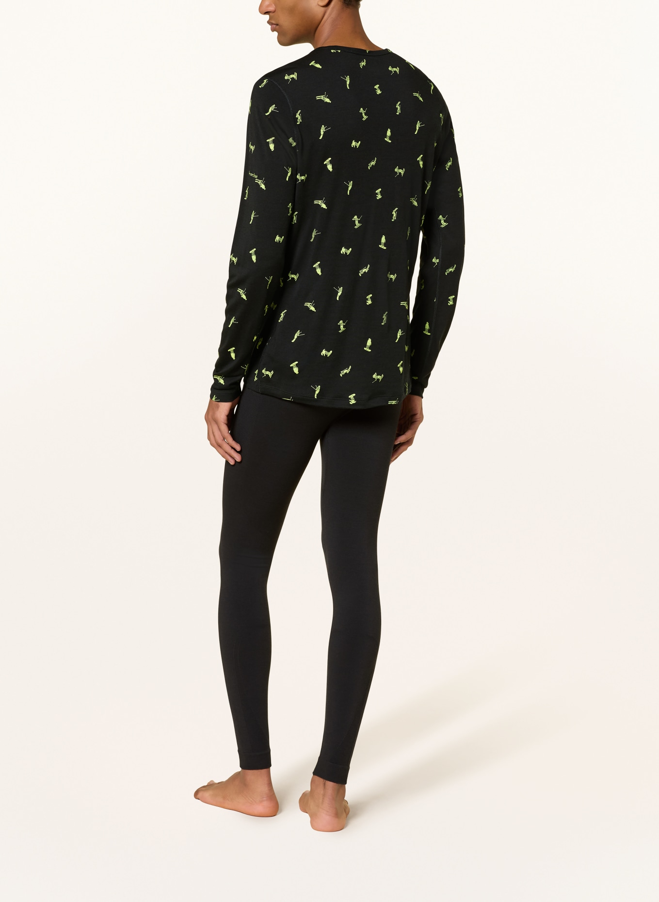 icebreaker Funktionsshirt OASIS aus Merinowolle: SCHWARZ / GELB