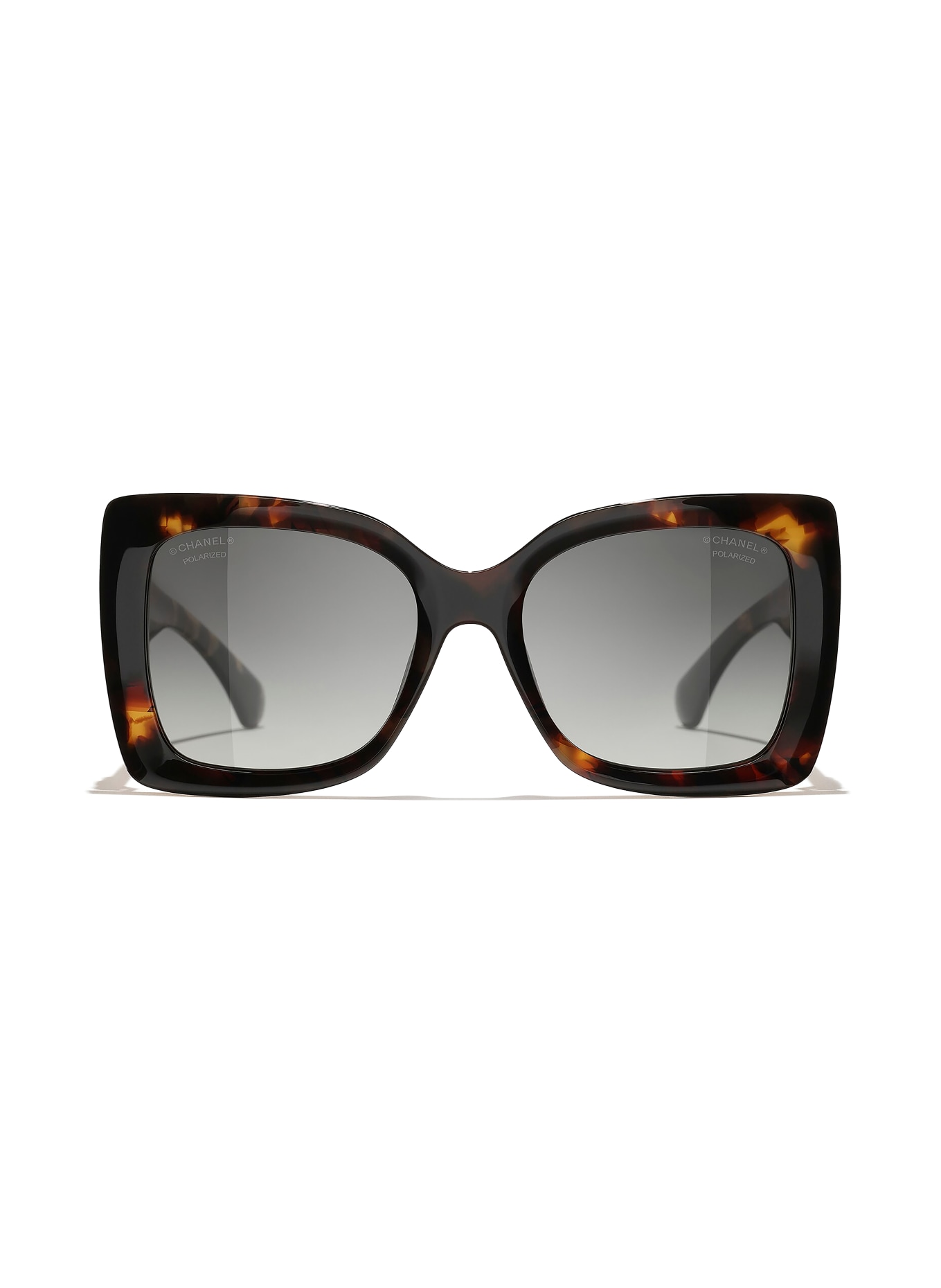 CHANEL Quadratische Sonnenbrille: HAVANA/ GRAU
