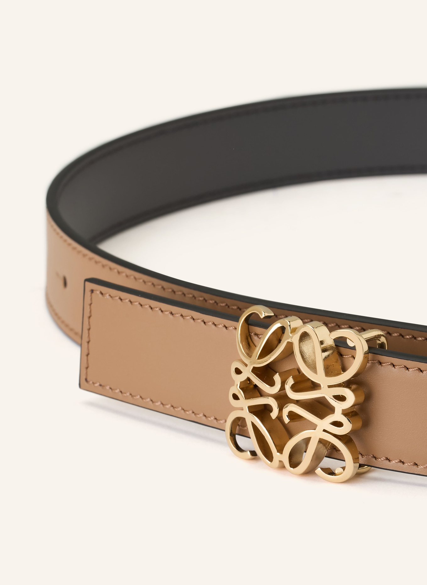 LOEWE Ledergürtel zum Wenden: DUNKELGRAU / COGNAC