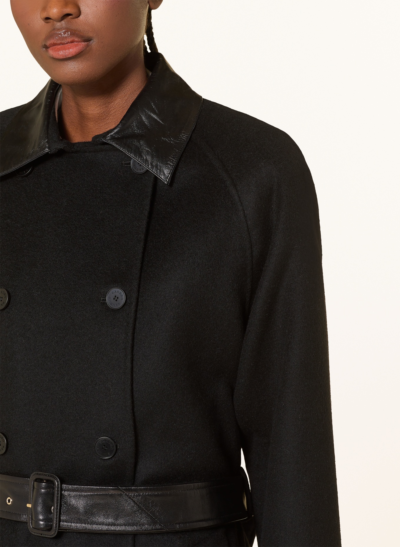 SANDRO Wollmantel: SCHWARZ