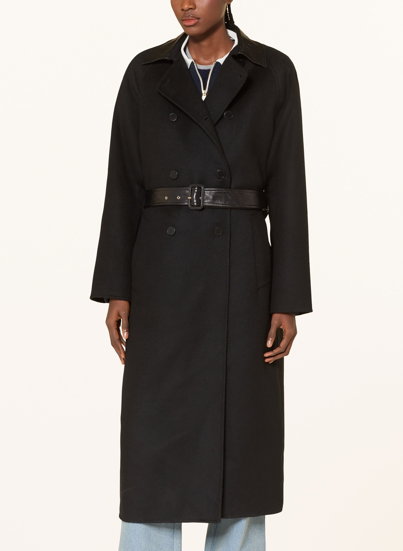 SANDRO Wollmantel: SCHWARZ