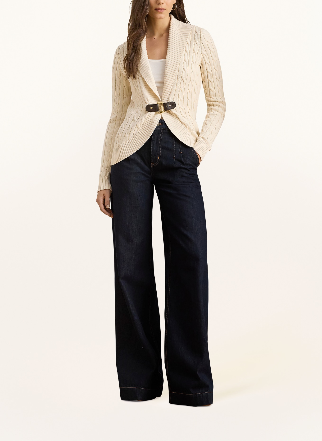 LAUREN RALPH LAUREN Strickjacke: HELLBRAUN