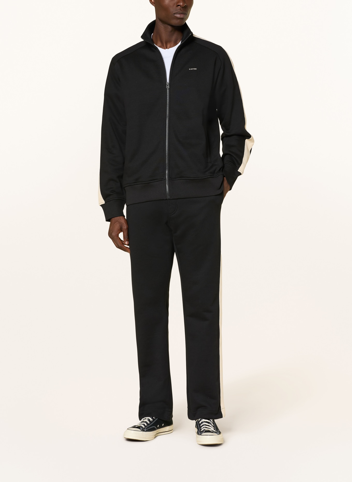 G-Star mikina: ČERNÁ / KRÉMOVÁ