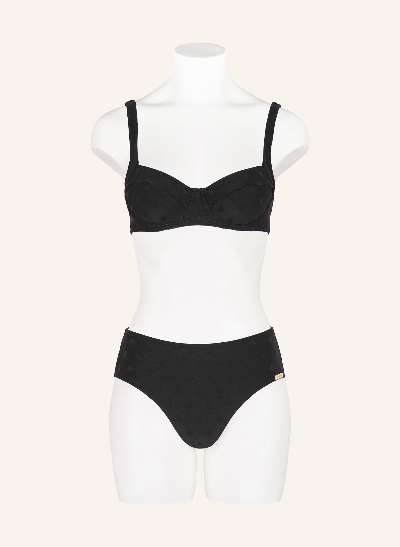 watercult Bikini top s ramínky MODERN DOTS: ČERNÁ