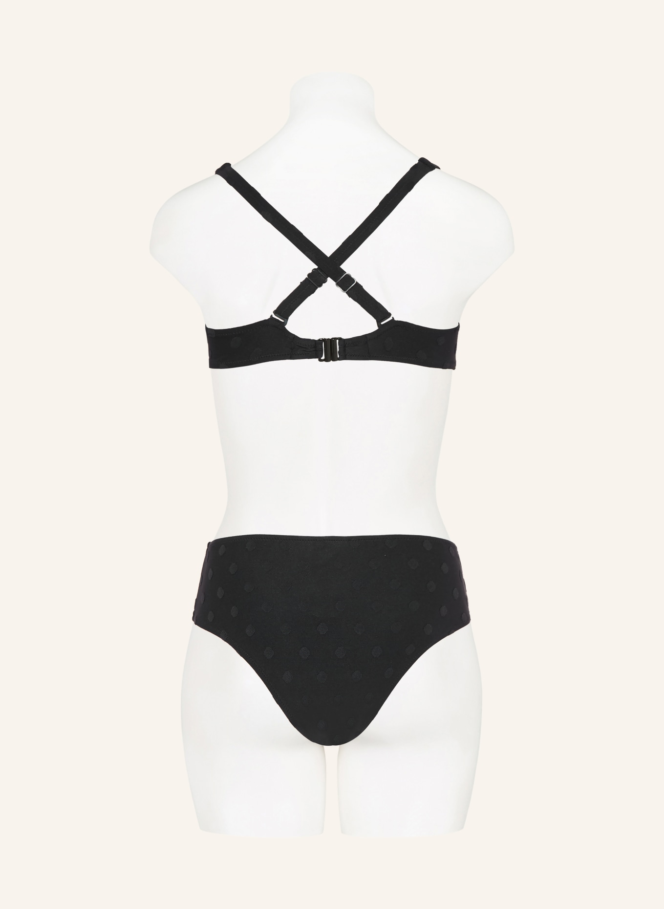 watercult Bikini top s ramínky MODERN DOTS: ČERNÁ