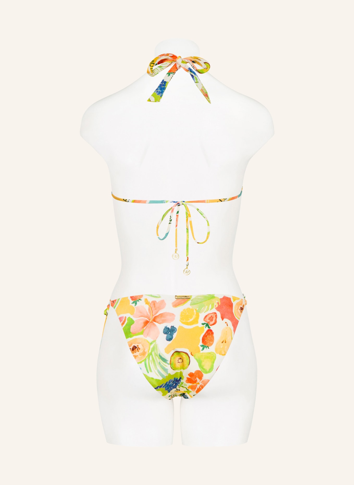 watercult Triangel-Bikini-Hose FRUITBOWL: GELB / GRÜN / WEISS