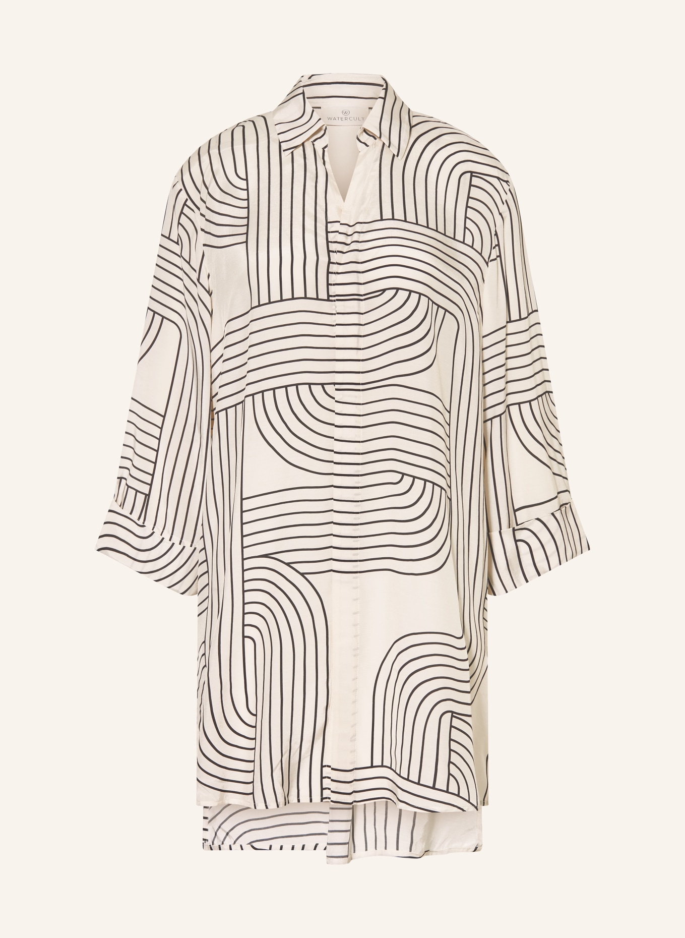 watercult Strandkleid LINE SET mit 3/4-Arm: ECRU / SCHWARZ