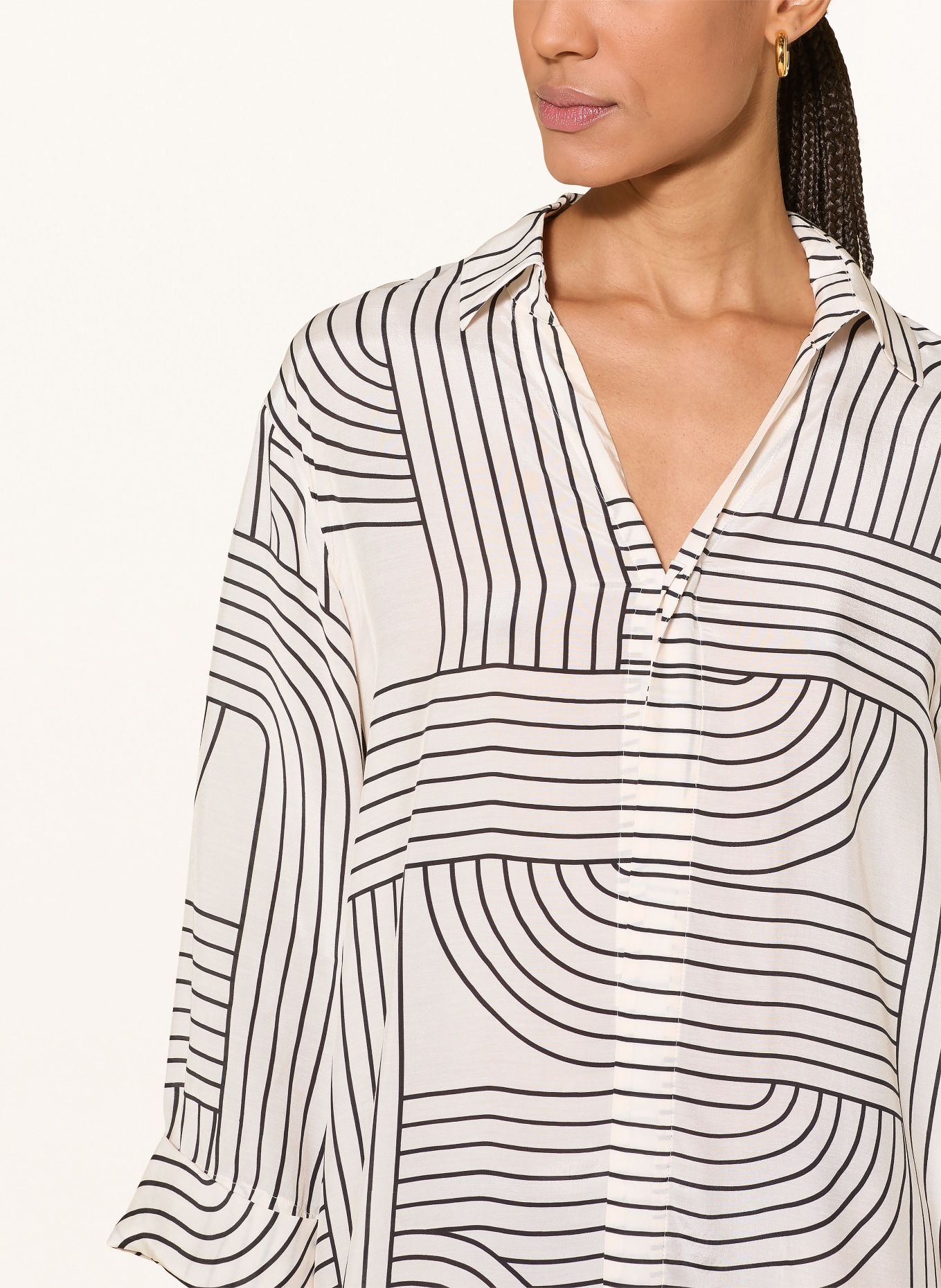 watercult Strandkleid LINE SET mit 3/4-Arm: ECRU / SCHWARZ