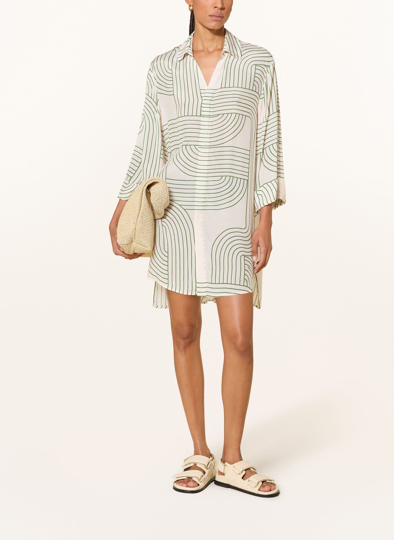 watercult Plážové šaty LINE SET s 3/4 rukávem: REŽNÁ / ZELENÁ