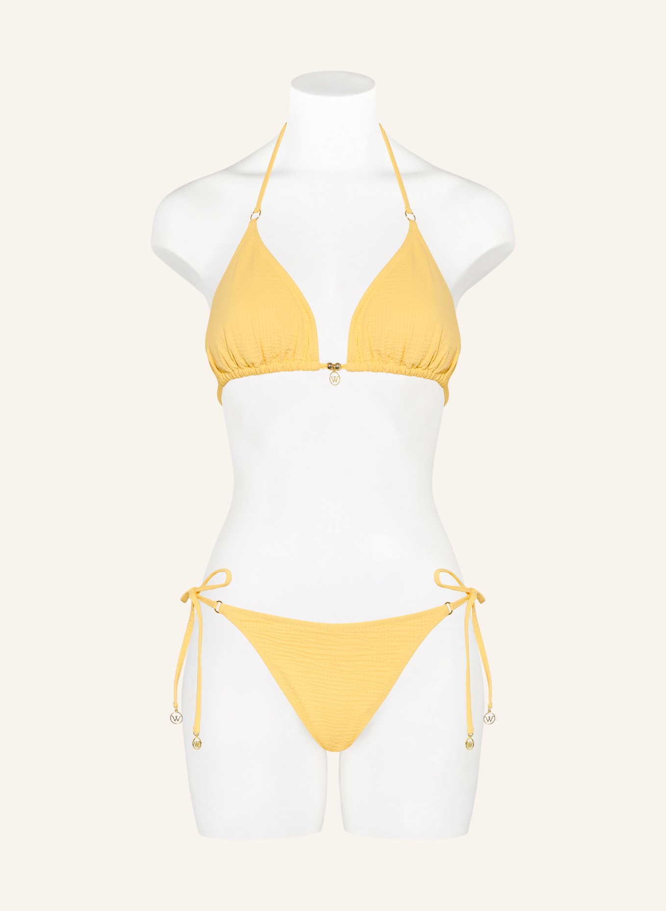 watercult SUNTOUCHED SOLIDS Triangle Bikini Top: LIGHT YELLOW