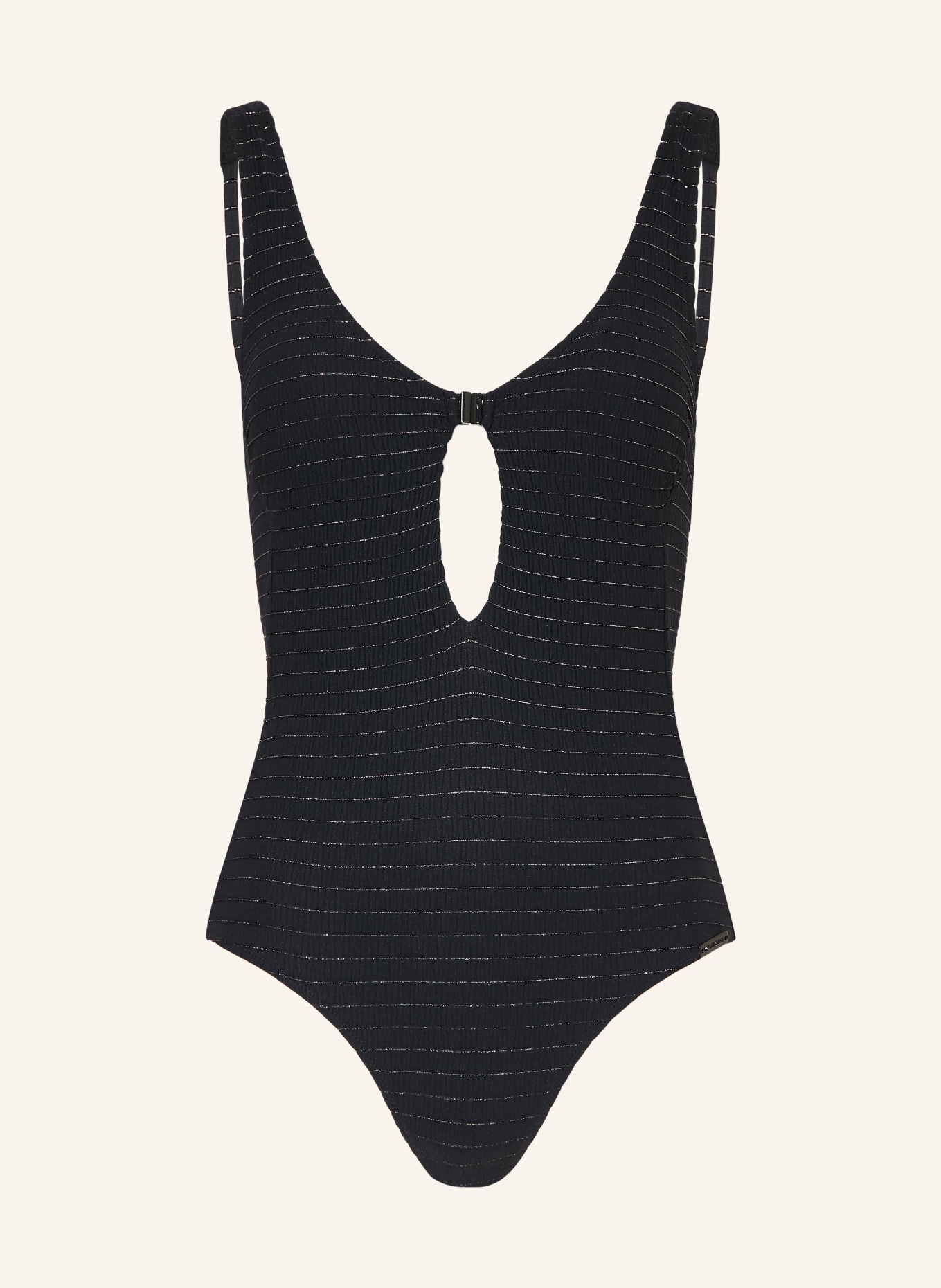 watercult Badeanzug AFTERLIGHT mit Cut-out: SCHWARZ / SILBER