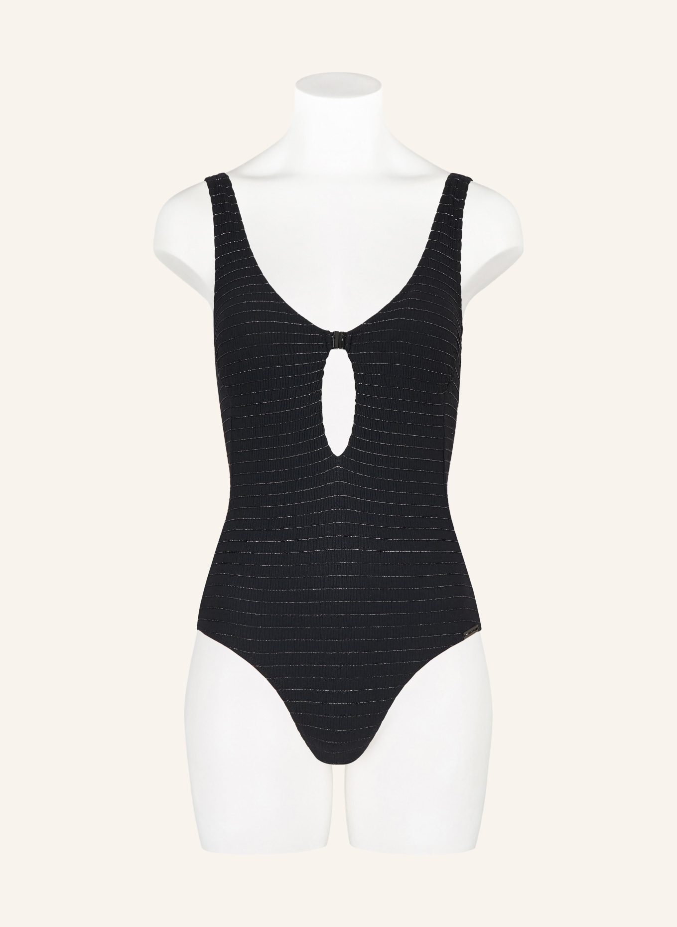 watercult Badeanzug AFTERLIGHT mit Cut-out: SCHWARZ / SILBER