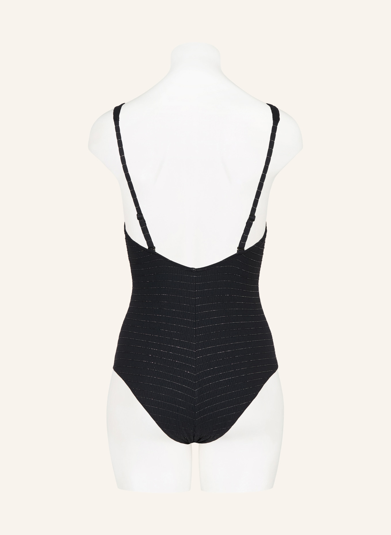 watercult Badeanzug AFTERLIGHT mit Cut-out: SCHWARZ / SILBER