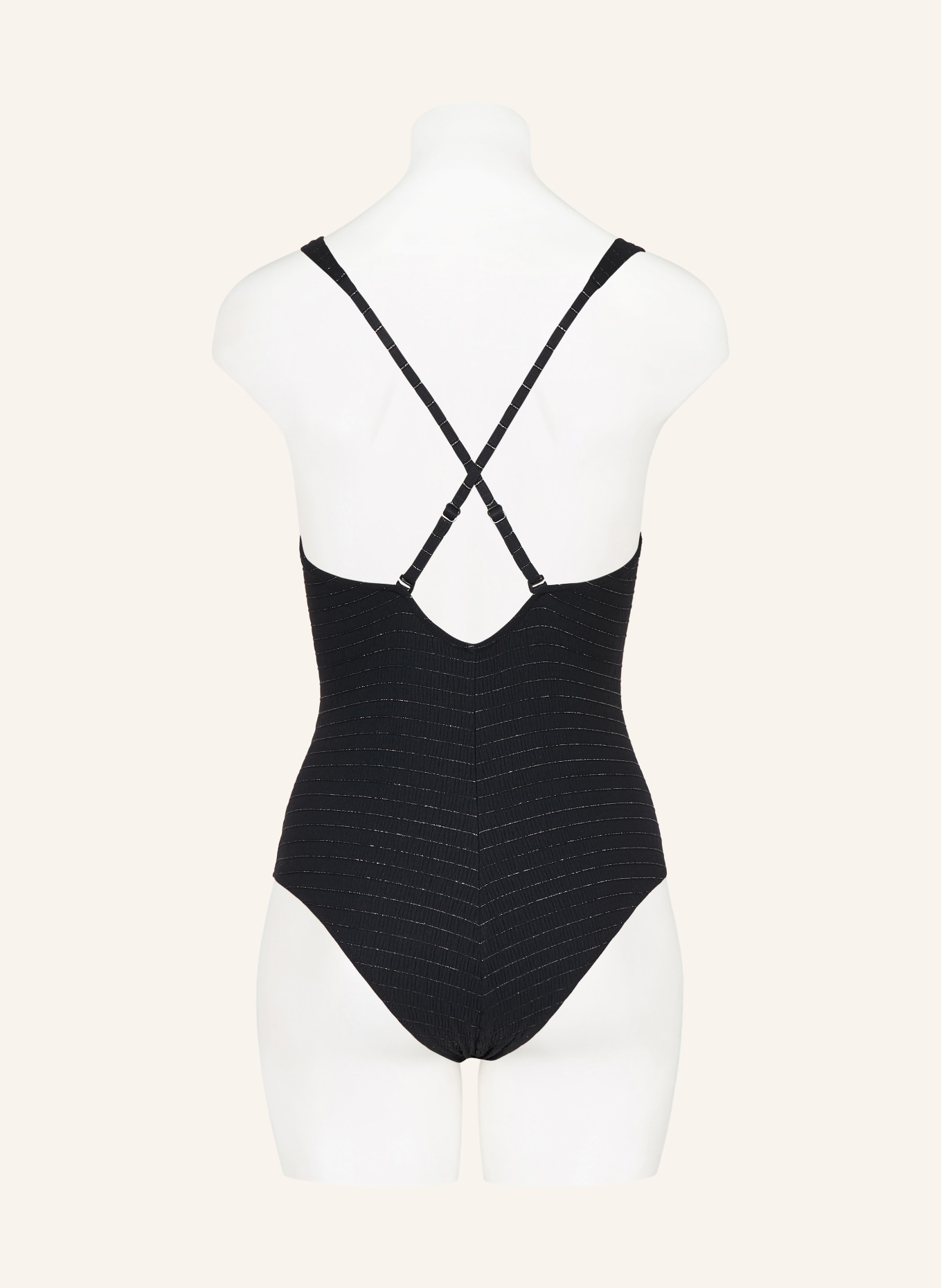 watercult Badeanzug AFTERLIGHT mit Cut-out: SCHWARZ / SILBER