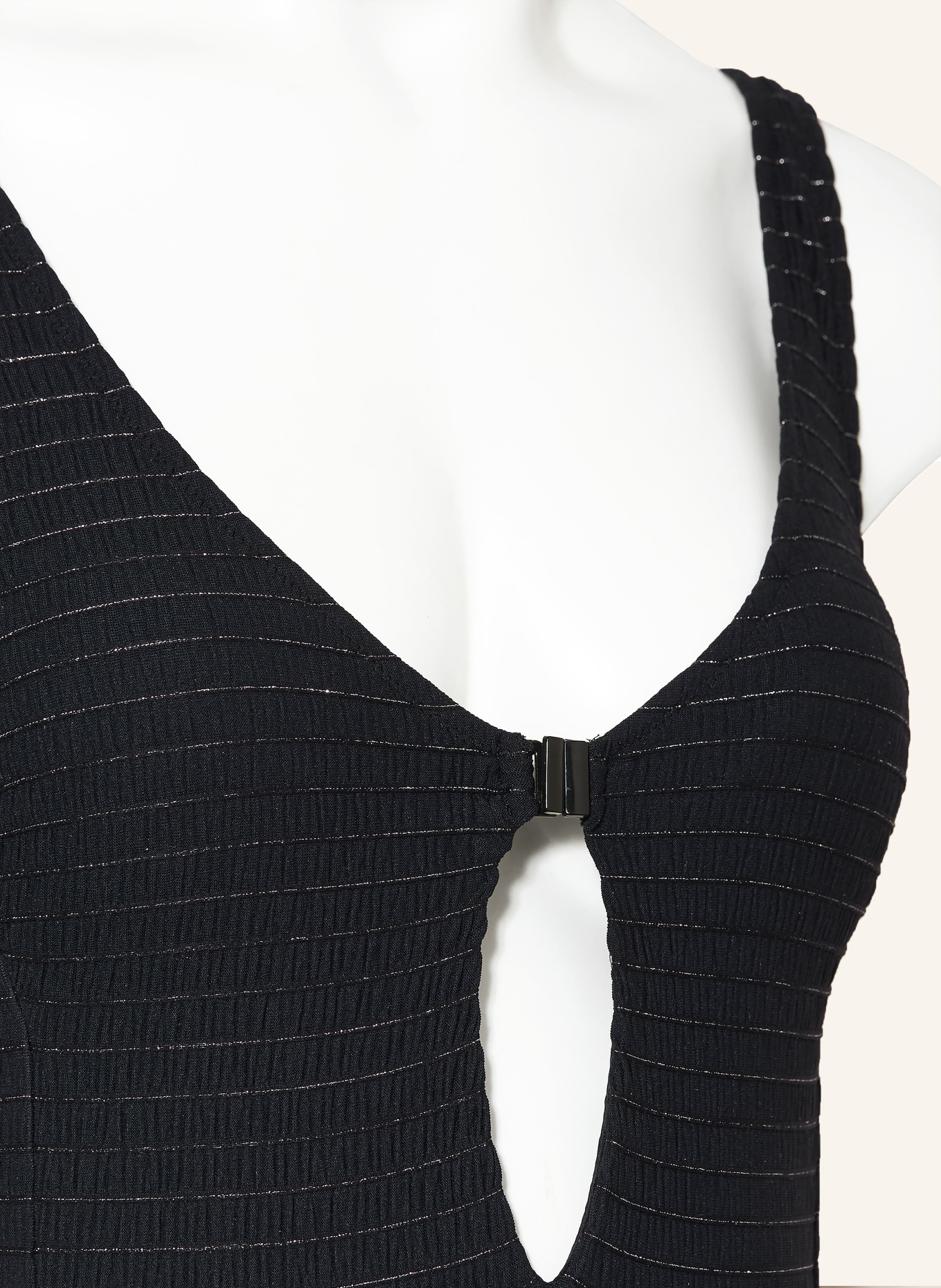 watercult Badeanzug AFTERLIGHT mit Cut-out: SCHWARZ / SILBER