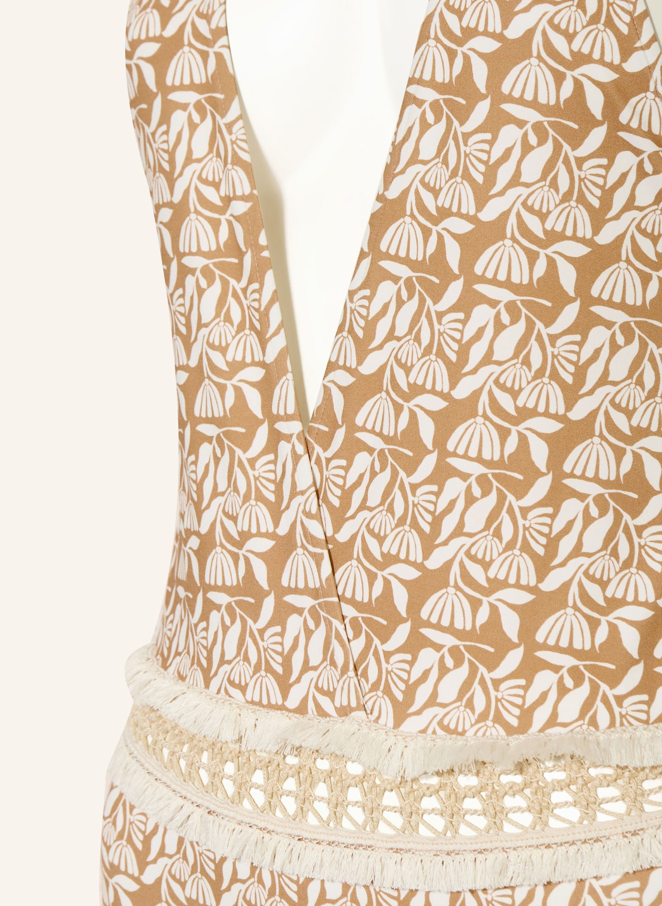 watercult Plavky s vázáním za krkem COASTAL BOHEMIA: BÉŽOVÁ / KRÉMOVÁ