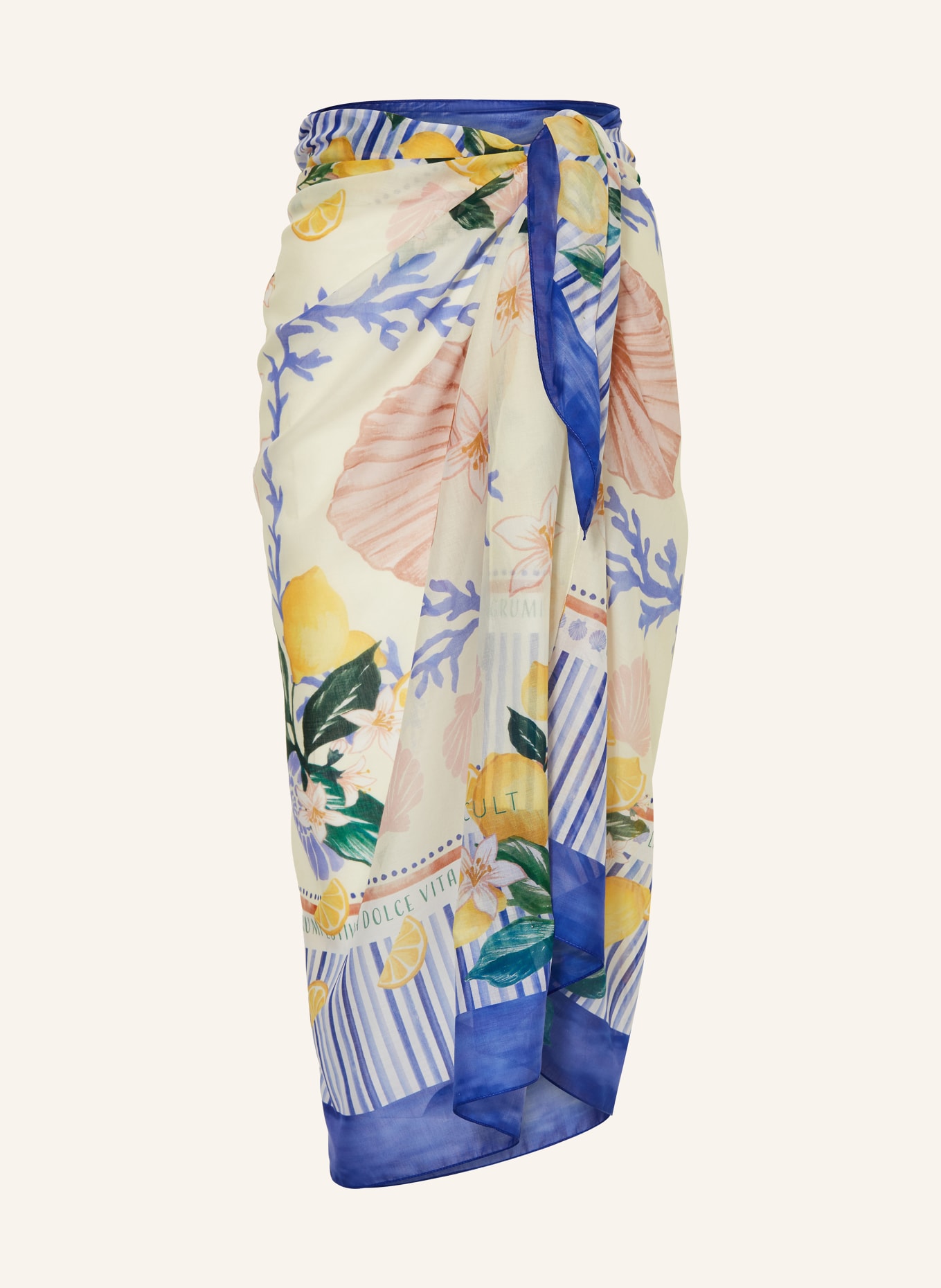 watercult paréo: CRÈME / JAUNE / BLEU FONCÉ