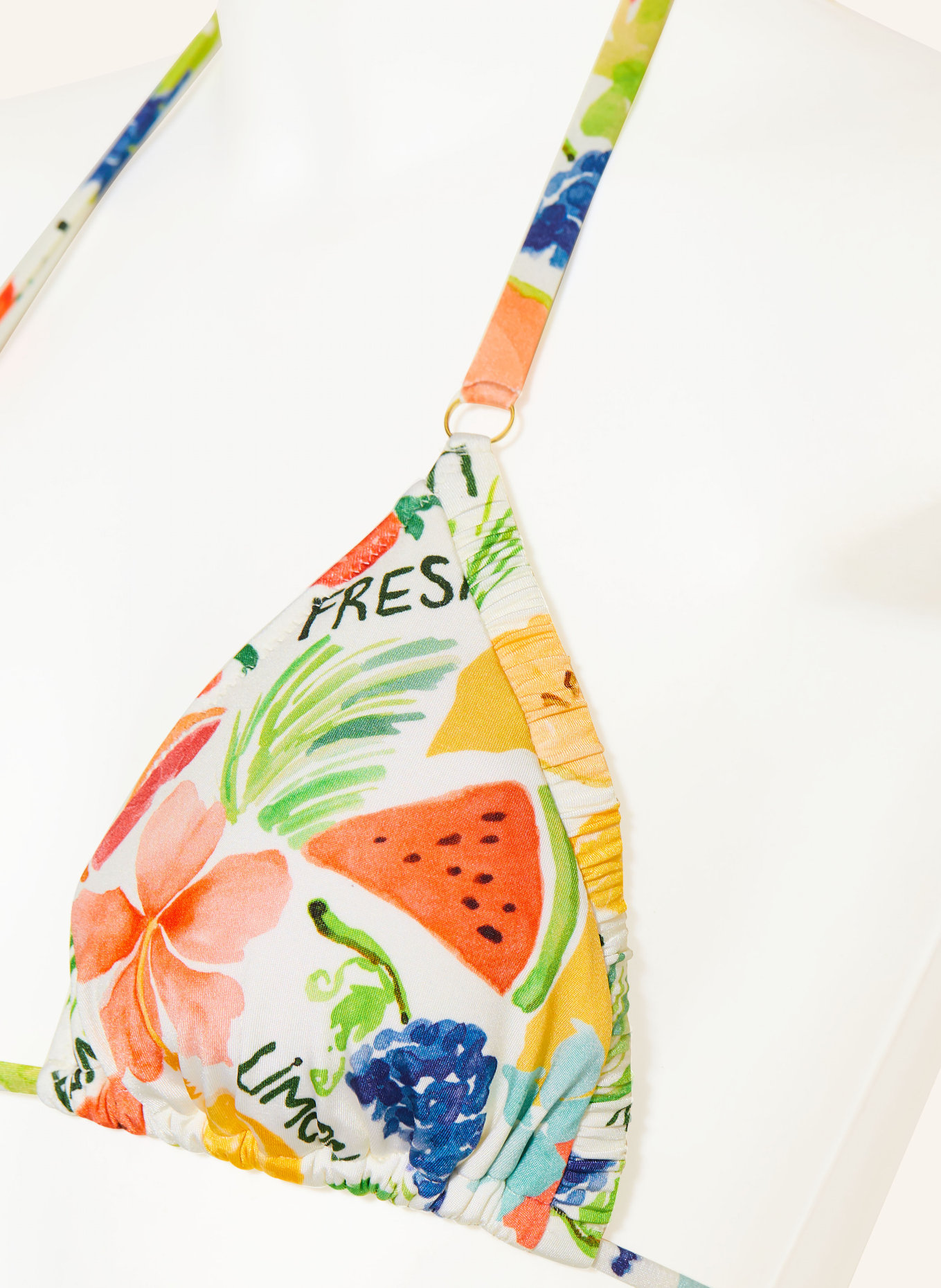 watercult Triangel-Bikini-Top FRUITBOWL: GELB / TÜRKIS / WEISS