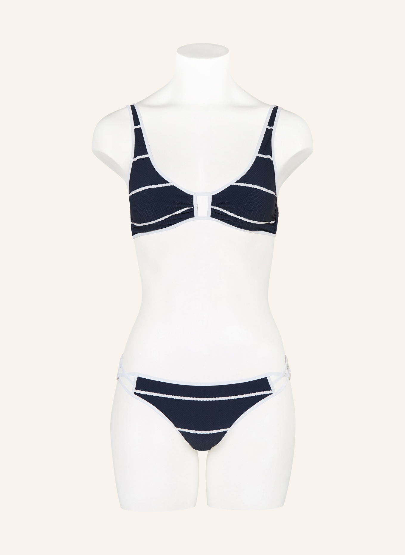 watercult Bustier-Bikini-Top COASTAL LINES: DUNKELBLAU / WEISS