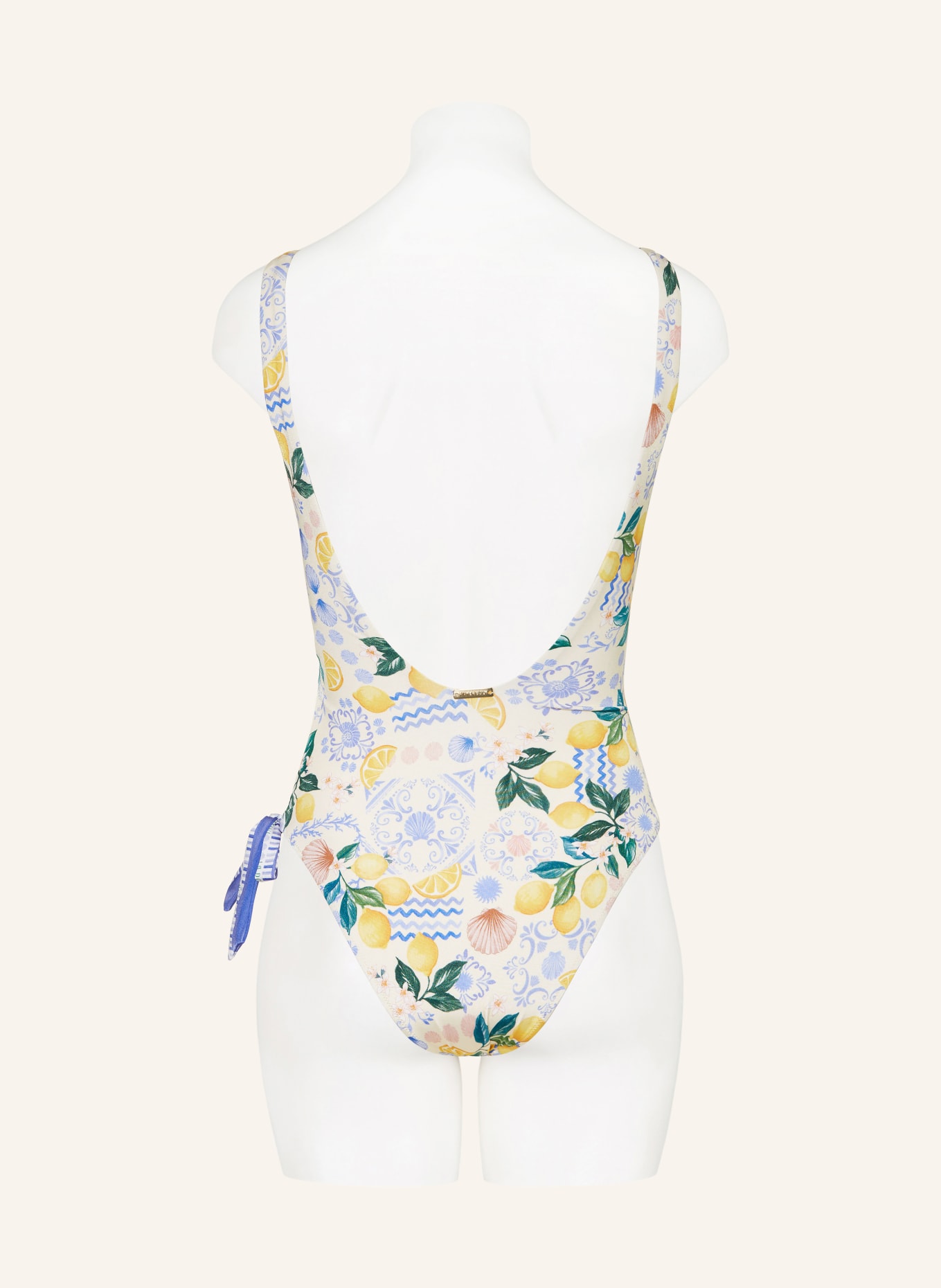 watercult DOLCE LEMON swimsuit with cutout: CREAM / YELLOW / BLUE
