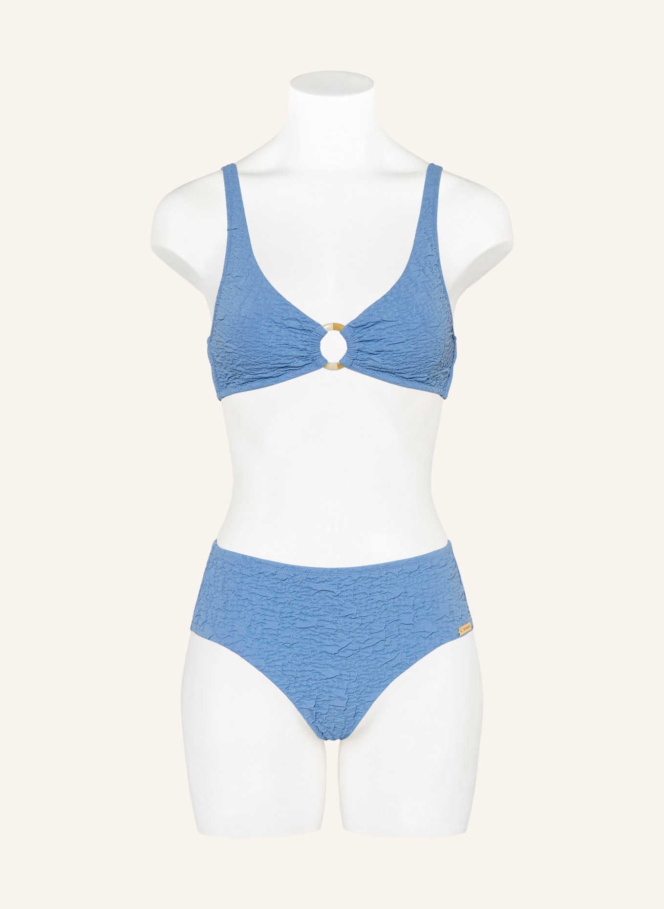 watercult Highwaist-Bikini-Hose TIDAL TEXTURE: HELLBLAU