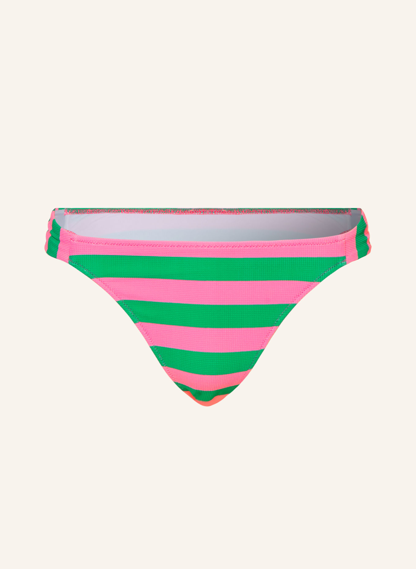 watercult Brazilian-Bikini-Hose STRIPE ENERGY: PINK / GRÜN