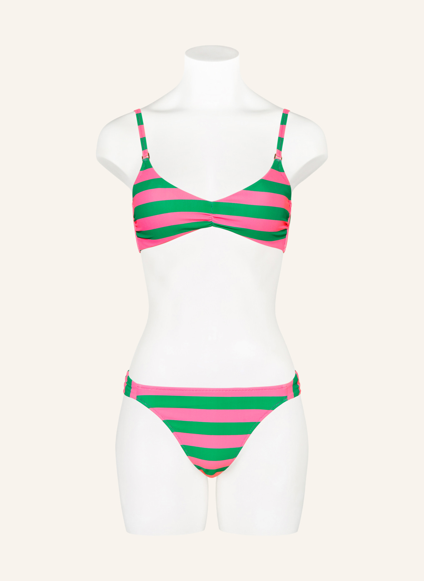 watercult Brazilian-Bikini-Hose STRIPE ENERGY: PINK / GRÜN