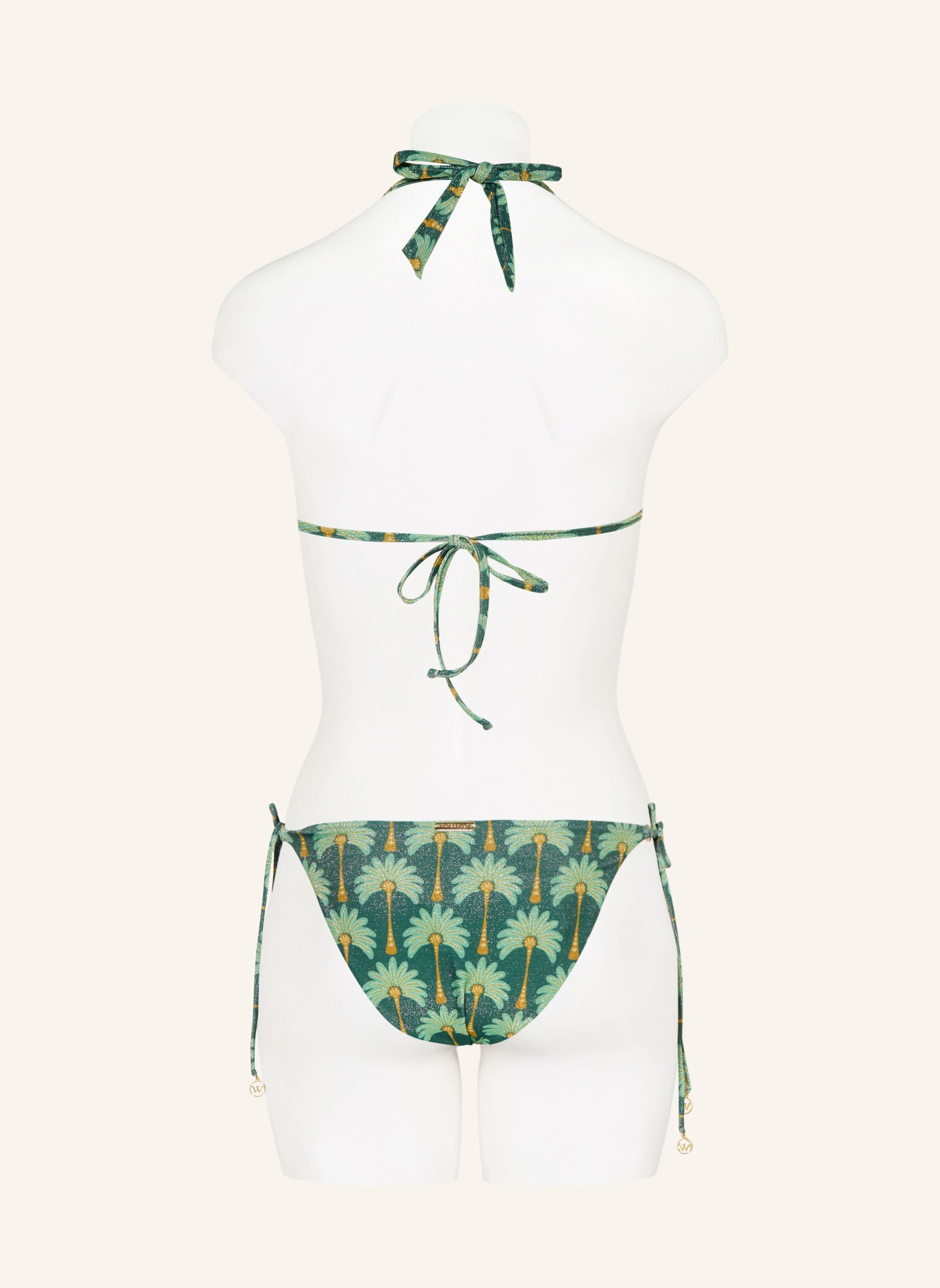 watercult Triangel-Bikini-Hose TROPICAL MUSE mit Glitzergarn: GRÜN / DUNKELGELB / MINT