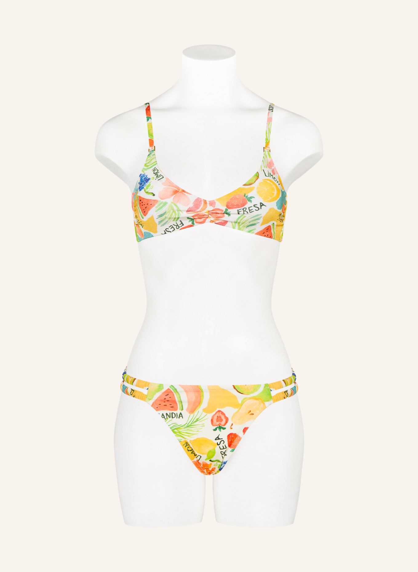 watercult Bralette-Bikini-Top FRUITBOWL: GELB / HELLROT / WEISS