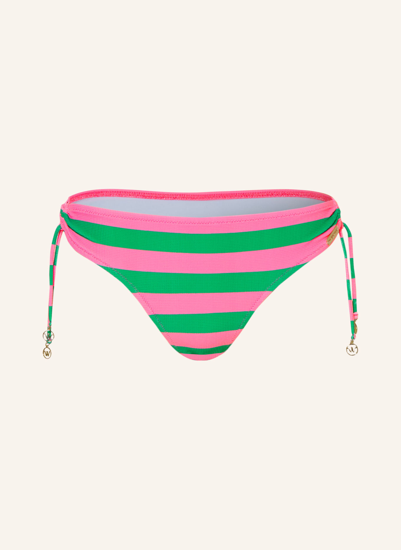 watercult Basic-Bikini-Hose STRIPE ENERGY: PINK / GRÜN