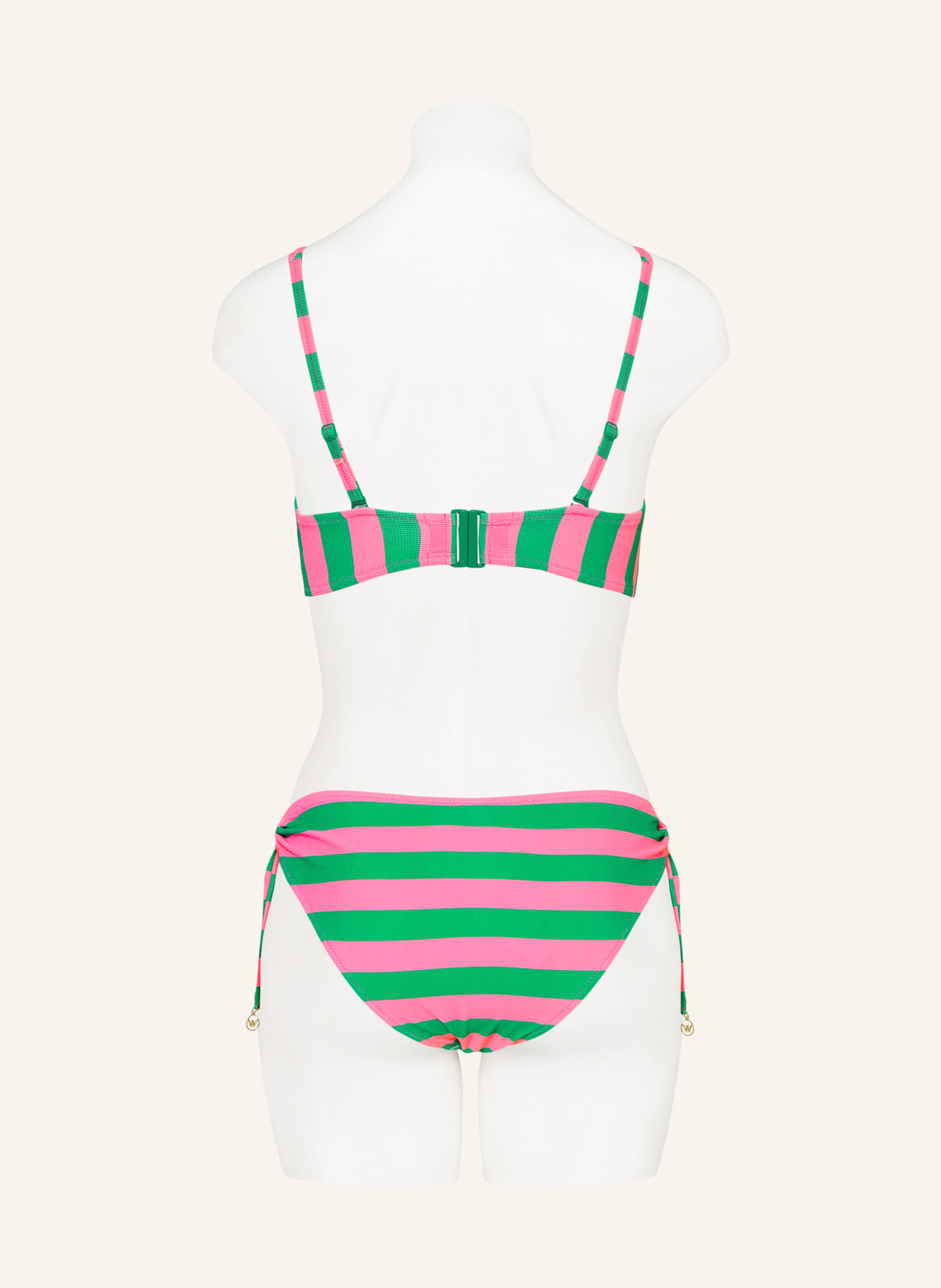watercult Basic-Bikini-Hose STRIPE ENERGY: PINK / GRÜN