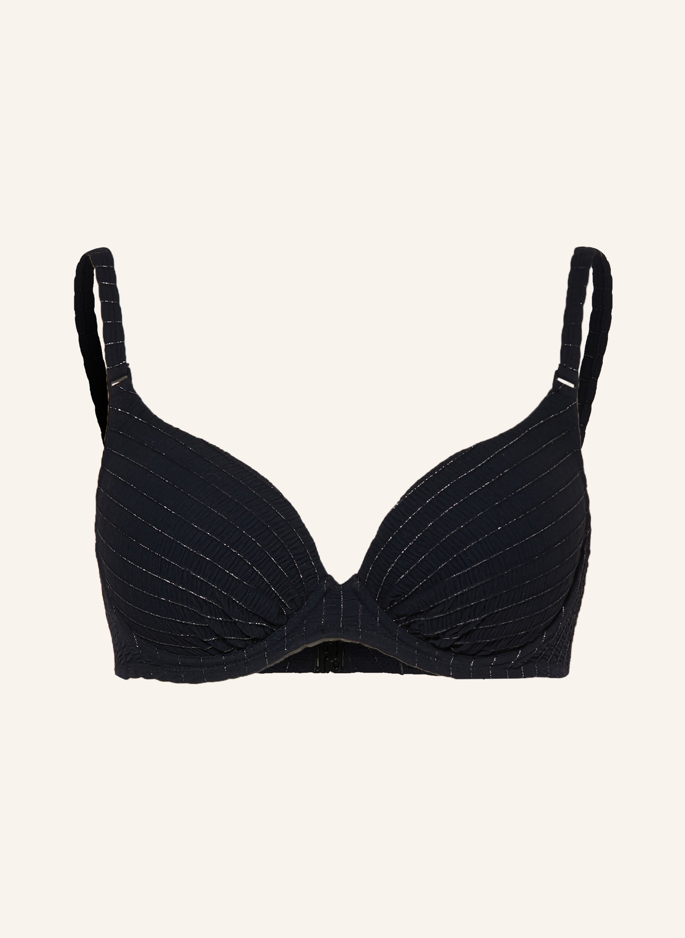 watercult Bikini top AFTERLIGHT s třpytivou nití: ČERNÁ / STŘÍBRNÁ