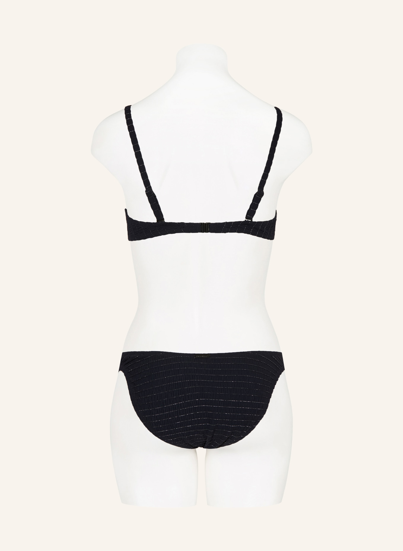 watercult Bikini top AFTERLIGHT s třpytivou nití: ČERNÁ / STŘÍBRNÁ