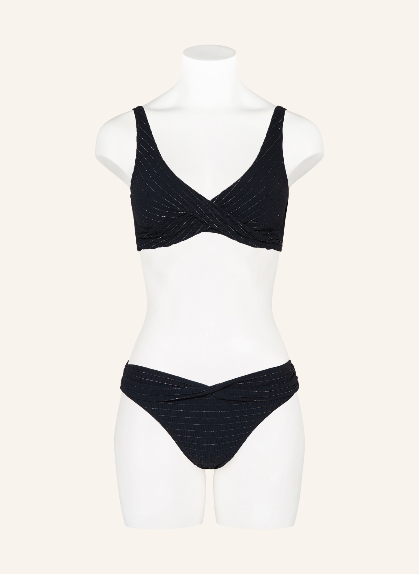 watercult Základní bikiny AFTERLIGHT s třpytivou nití: ČERNÁ / STŘÍBRNÁ