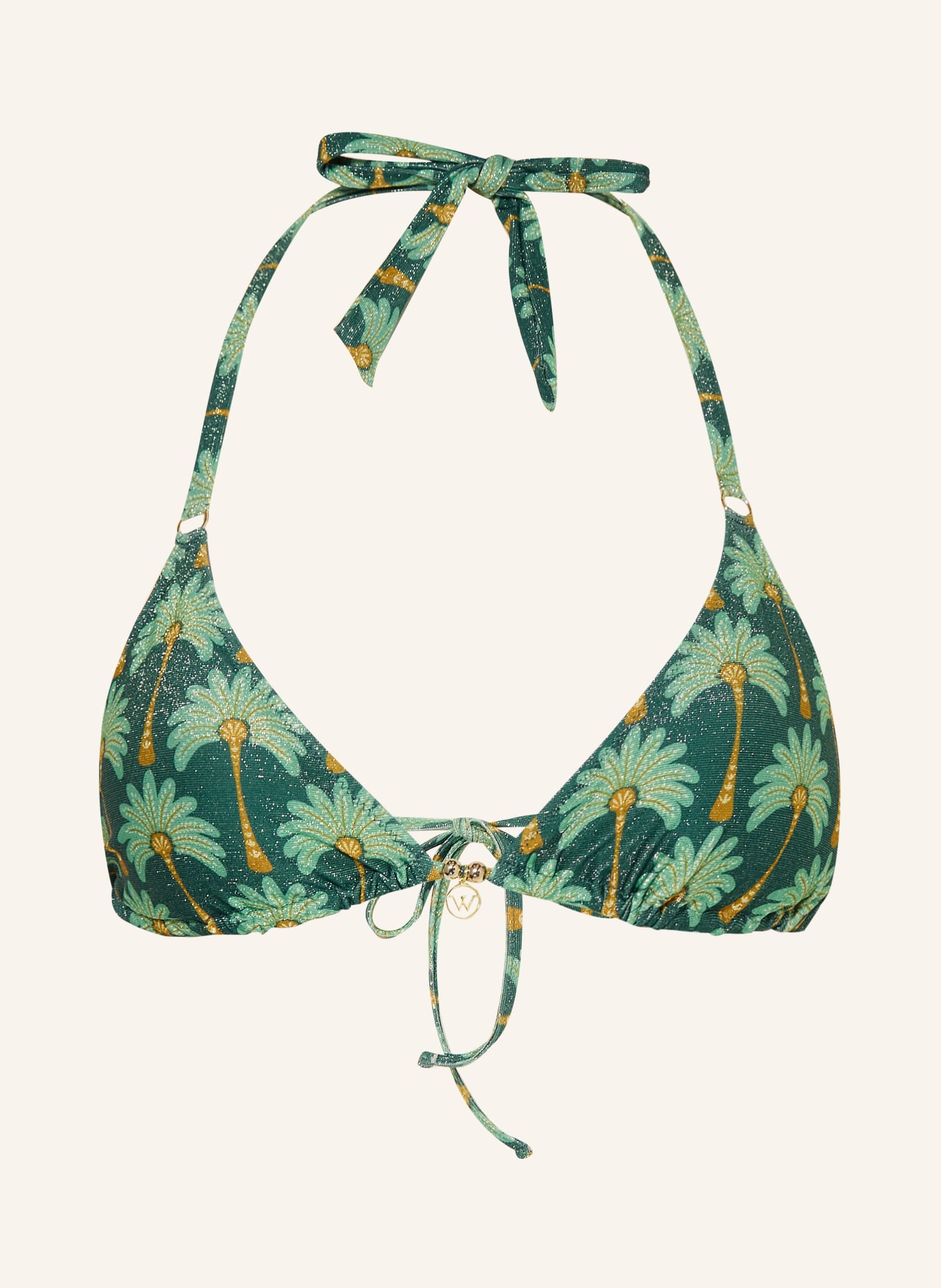 watercult Triangel-Bikini-Top TROPICAL MUSE mit Glitzergarn: GRÜN / DUNKELGELB / MINT