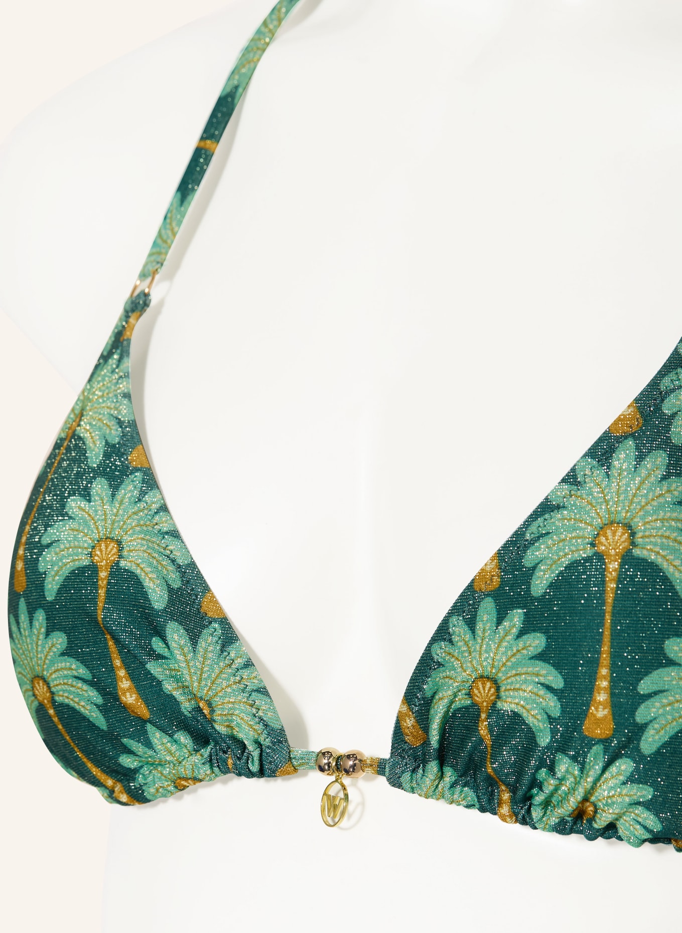 watercult Triangel-Bikini-Top TROPICAL MUSE mit Glitzergarn: GRÜN / DUNKELGELB / MINT