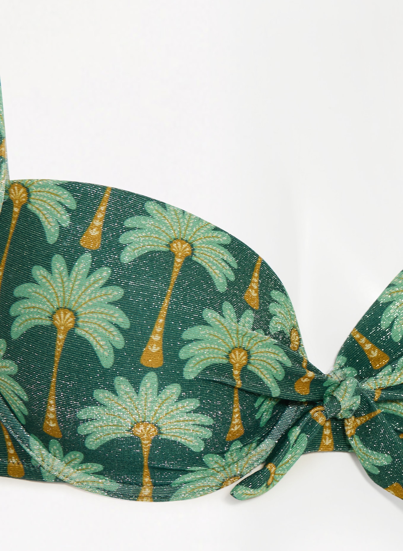 watercult Underwire bikini top TROPICAL MUSE with glitter thread: GREEN / DARK YELLOW / MINT