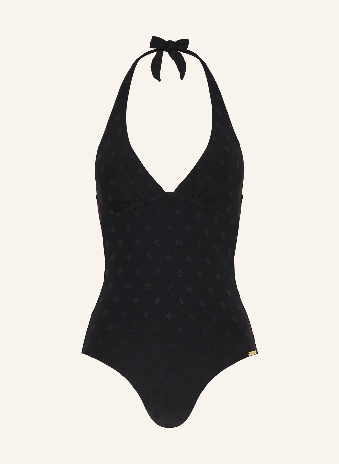 watercult Plavky s vázáním za krkem MODERN DOTS: ČERNÁ