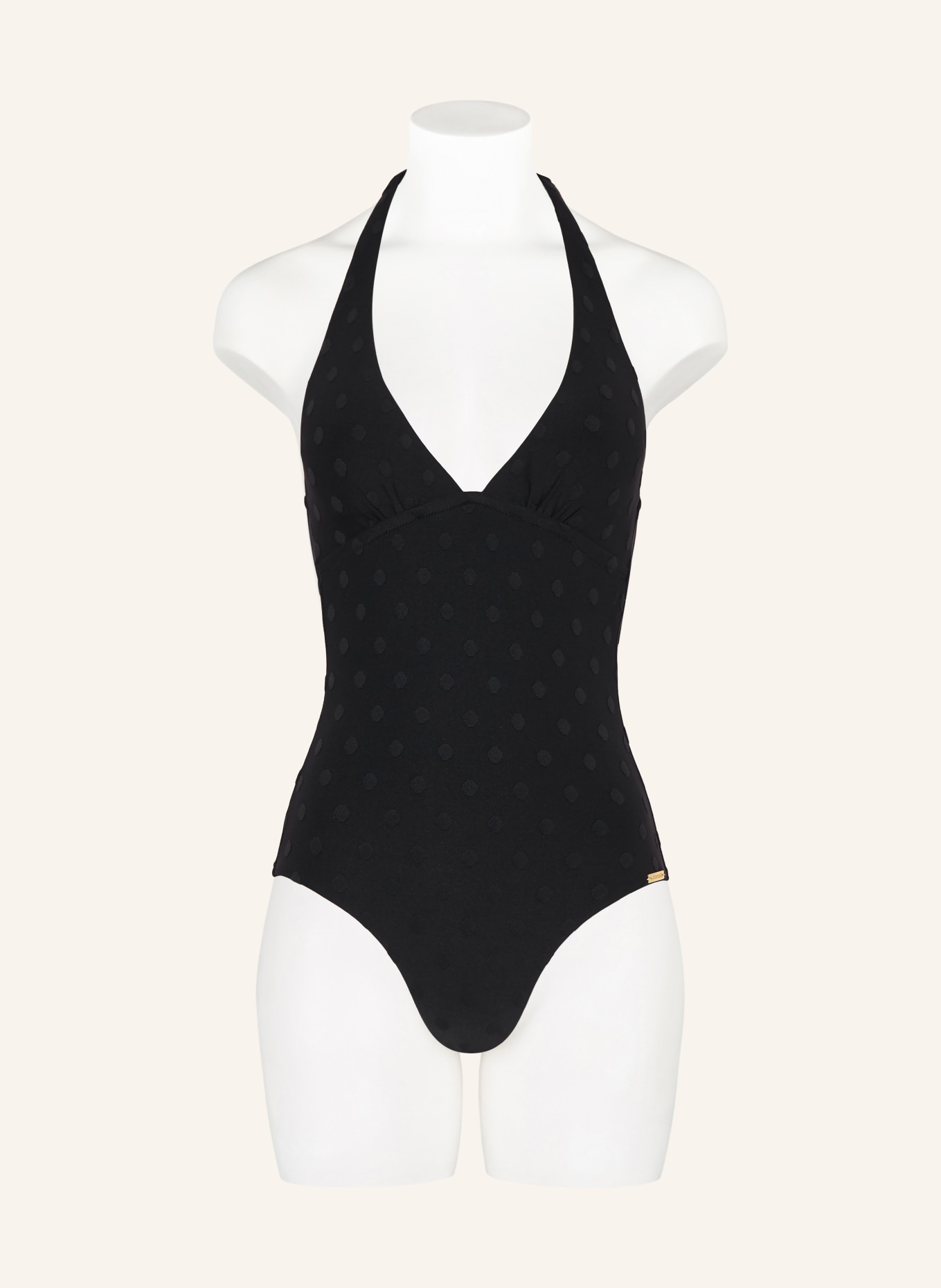 watercult Plavky s vázáním za krkem MODERN DOTS: ČERNÁ