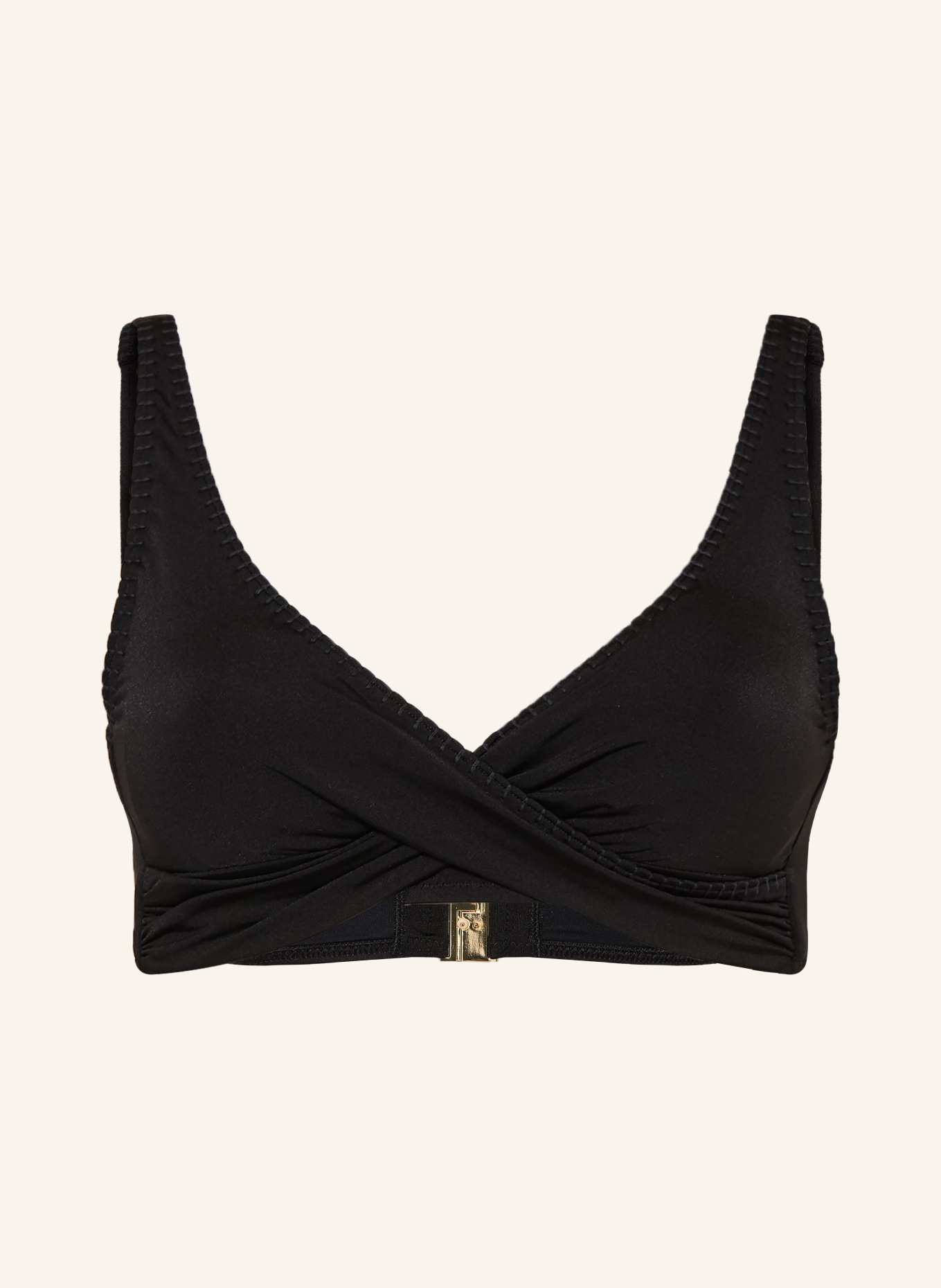 watercult Bustier-Bikini-Top CRAFTED ESSENTIALS in Wickeloptik: SCHWARZ