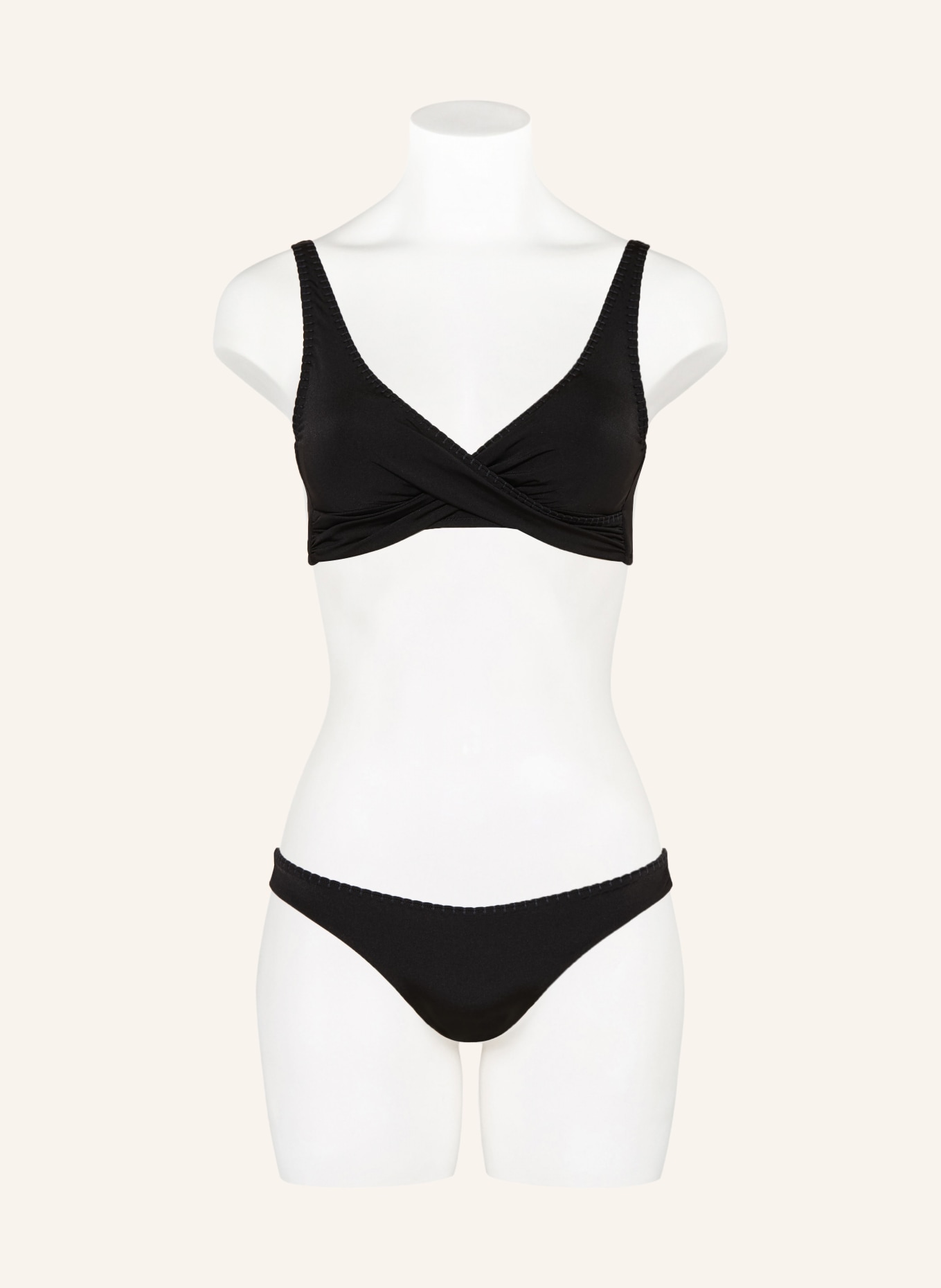 watercult Bustier-Bikini-Top CRAFTED ESSENTIALS in Wickeloptik: SCHWARZ