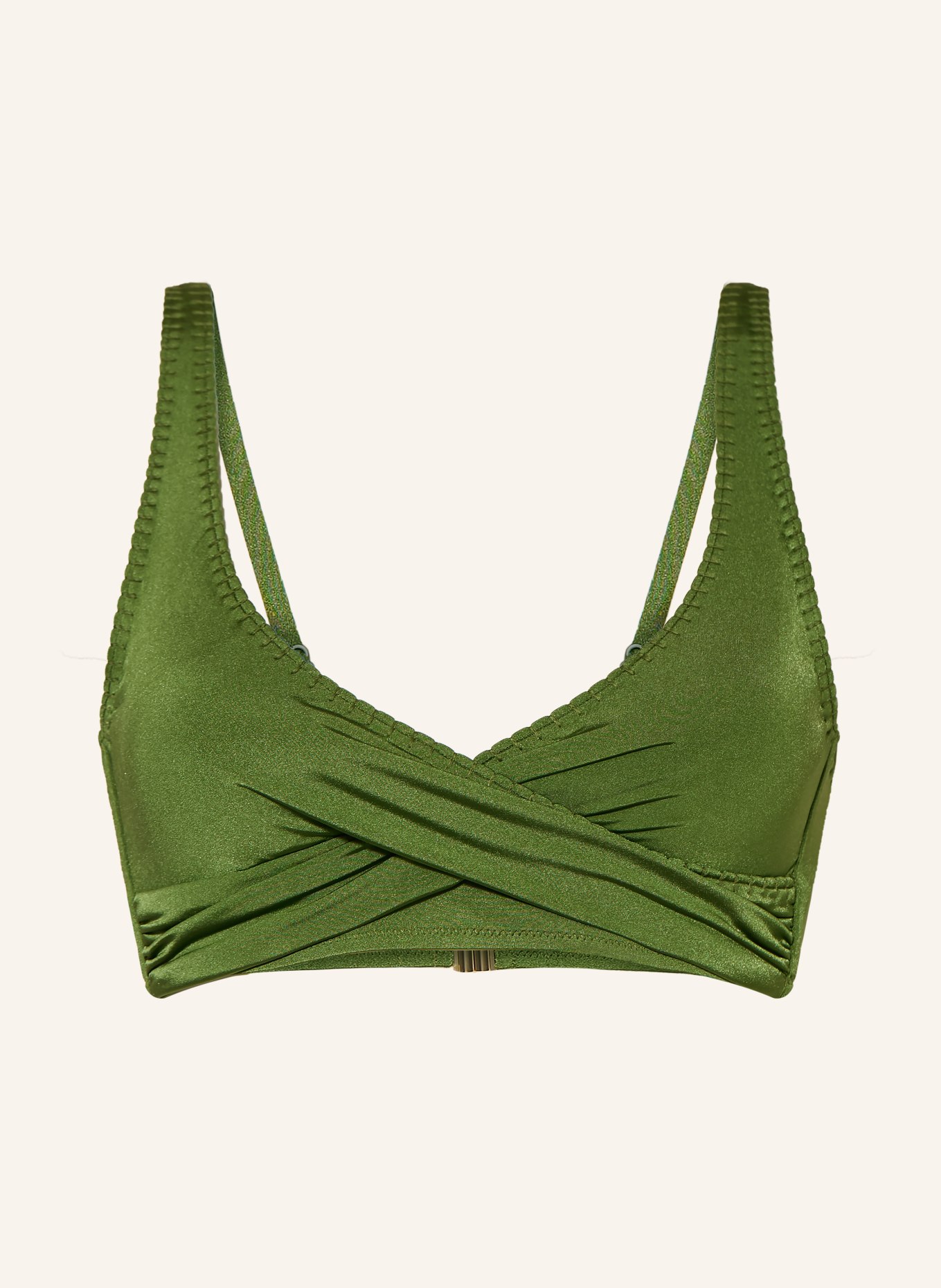 watercult Bustier bikiny CRAFTED ESSENTIALS s překříženým střihem: OLIVOVÁ