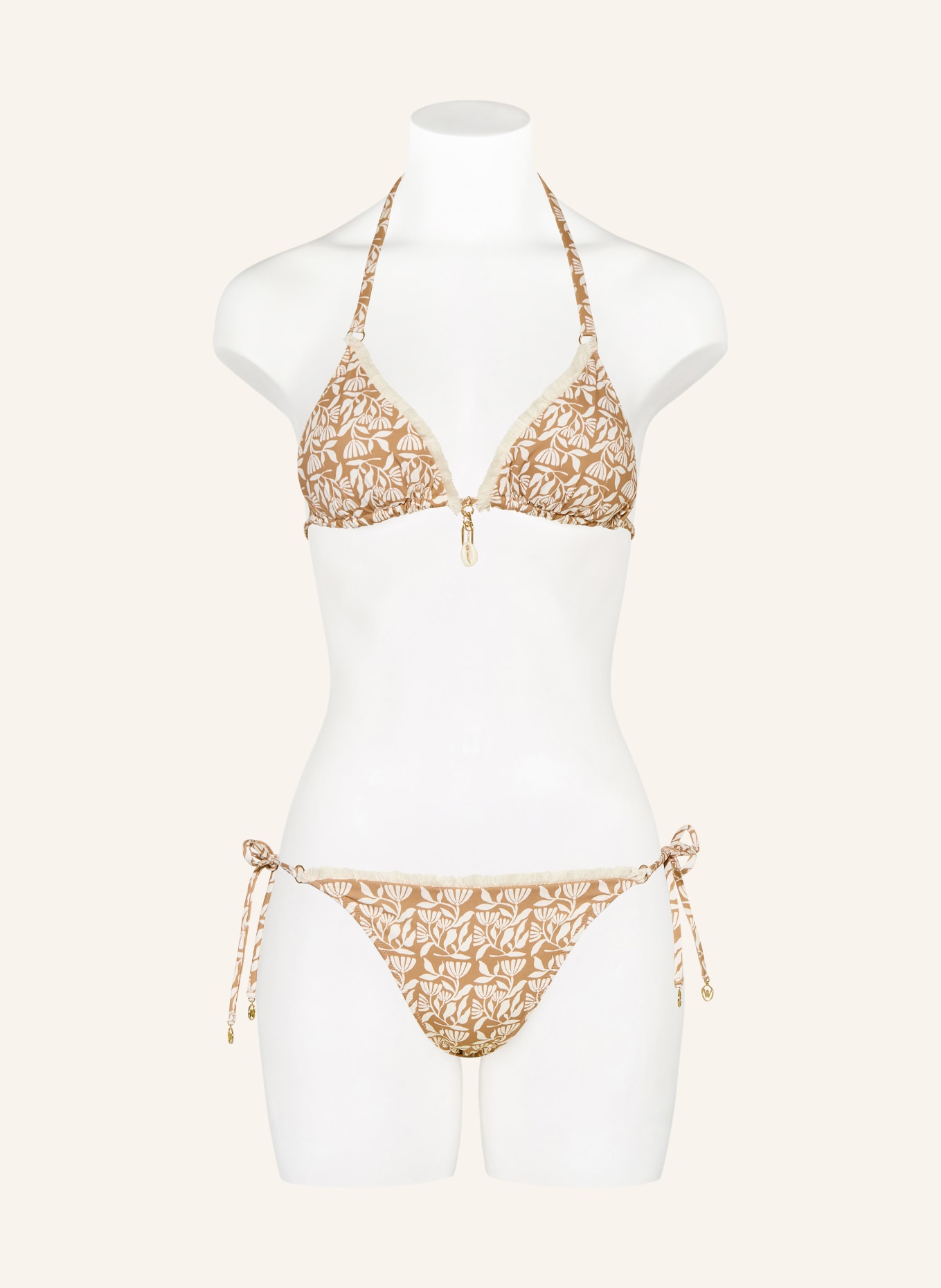 watercult Triangel-Bikini-Hose COASTAL BOHEMIA: BEIGE / CREME
