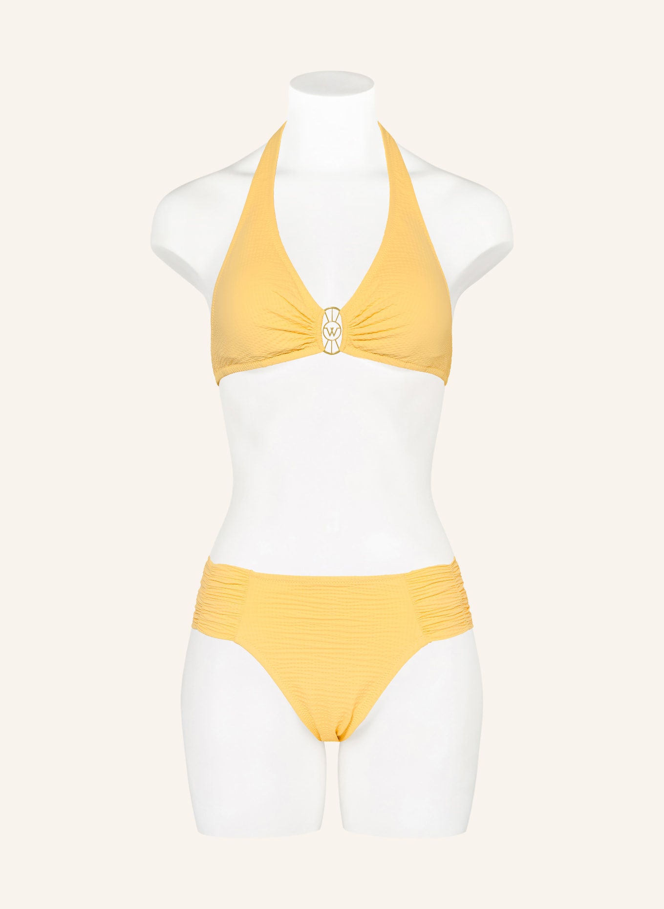 watercult SUNTOUCHED SOLIDS halter neck bikini top: DARK YELLOW
